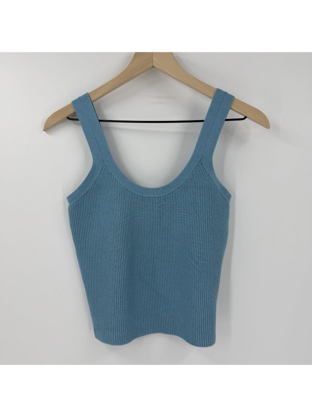 Abercrombie & Fitch Blue Cropped Fitted Ribbed Sweater Tank Top Size M Summer